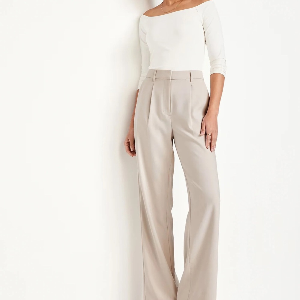 Old Navy Cream Wide-Leg Pants